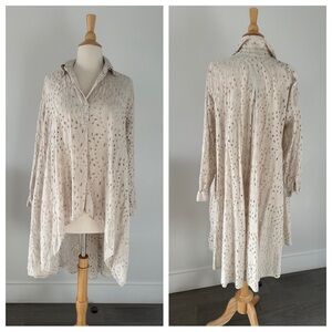 Button Down Eyelet Shirt Dress